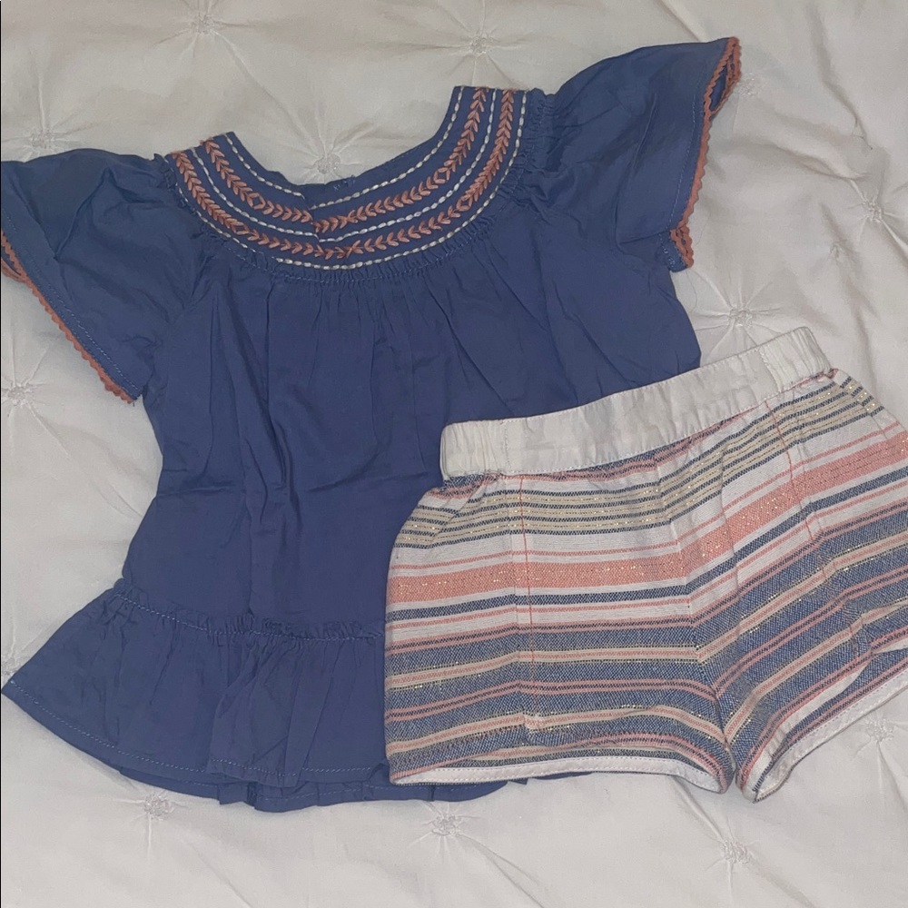 2T Tommy Bahama Blue and Pink Kids Matching short Set